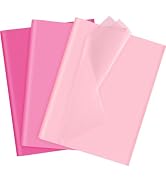 NEBURORA Assorted Pink Tissue Paper Set 60 Sheets Gift Wrapping Paper Paper Bulk 3 Colors for Val...