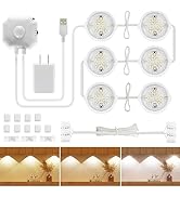 Auplf Motion Sensor Under Cabinet Light, 3 Color Kitchen LED Motion Sensor Cabinet Light USB Powe...