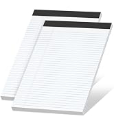 Legal Pads 8.5 x 11 inch Notepad, 2 Pack White Note Pads 8.5'' x 11'' for Work, Double-Side Print...