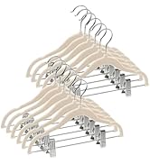 Home-it Non-Slip Velvet Clothes Hangers with Clips for Baby and Kids 12 Pack - Ivory Baby Clothes...