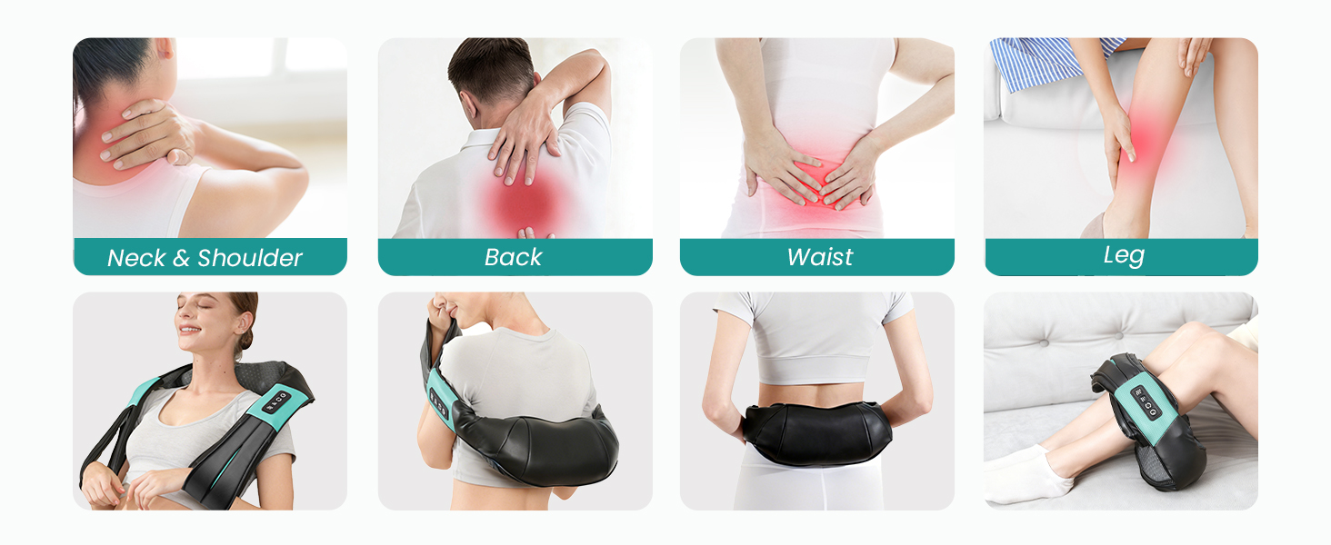 nekteck neck back massager for pain relief deep tissue shoulder massage tool