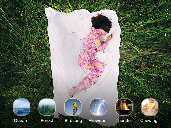 3D sleep mask with bluetooth headphones White Noise