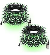 TW SHINE Green Christmas Lights, 400 LED 132FT Christmas Lights Plug in with 8 Modes, Waterproof ...