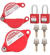 TOKCKYBL Gate Valve Lockout with Safety Padlock, Hose Bib Lock for Water Spigot/Outdoor Water Fau...