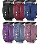 SNBLK Floral Engraved Bands Compatible with Samsung Galaxy Watch 8 Band 40mm 44mm/Galaxy Watch 8 ...