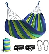 Sorbus Brazilian Double Hammock - Extra-Long 2 Person Portable Hammock Bed for Indoor or Outdoor ...