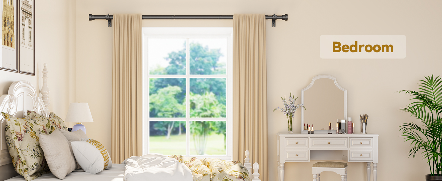 yafex heavy duty curtain rods for living room and bedroom windows
