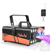 Fog Machine, HAKUTA 600W Smoke Machine with Disco Ball Light and LED RGB Lights, 2300 CFM Spray w...