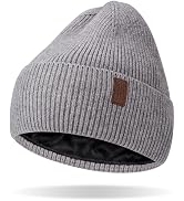 Winter Beanie for Men Women Fleece Lined Beanies Hats Soft Warm Winter Hat Thick Knit Hat for Dai...