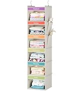 YOUDENOVA 6-Shelf Weekly Hanging Closet Organizer, Weekly Clothes Organizers for Kids with 2 Side...