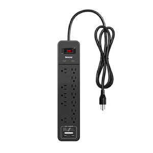 12 outlets power strip with 6 feet extention cord black