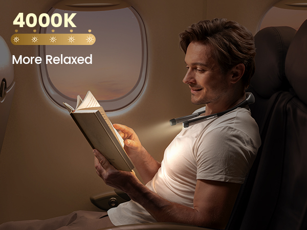 Glocusent Neck Light Book Light for Bedtime Reading Neck Reading Light