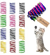 AGYM 6Colors Plastic Spring Cat Toys, 30 Pack Spiral Springs for Indoor Cats to Swat, Bite, Hunt,...