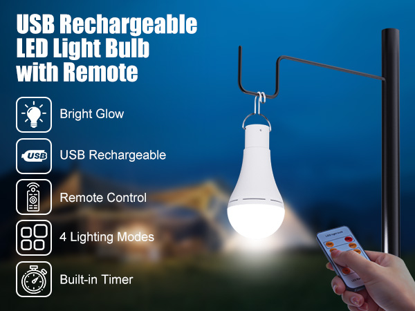 Rechargeable Light Bulb with Remote