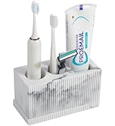 rejomiik Toothbrush Holders for Bathroom Countertop, 3 Slots Electric Tooth Brushing Storage Orga...