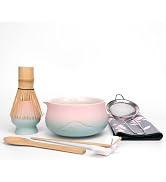 Joyscale Matcha Whisk Set, 8 Pcs Pink Green Matcha Kit Set, Ceramic Matcha Bowl And Whisk Set, Ma...
