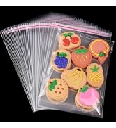 220 Pcs Clear Cellophane Bags 5x6.7 Inches, Self Sealing Packaging Bags for Cookies, Candy, Gifts...