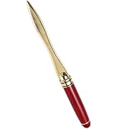 Gold Letter Opener Creative Portable Cut Paper Tool Wooden Handle Letter Student Stationery DIY C...