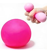 Squishy Dough Stress Ball (1 Pack) Pink Miniature Figurines for Adults | Squishy Stress Balls Min...