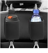 YSFER 2 PCS Car Seat Back Cup Holder Organizer, Mini Leather Backseat Bottle Holder Cup Storage B...