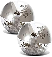 CoTa Global Inflatable Large Beach Ball Pool Accessory Glitter Confetti 16 Inch Premium Beach The...