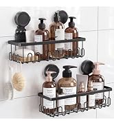 JOTPE Shower Caddy Suction Cup 2 Pack, No Drilling Shower Organizer for Bathroom with Large Capac...