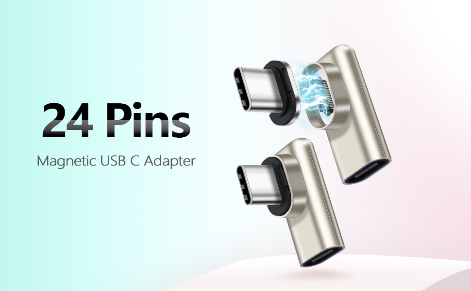 usb c magnetic adapter 24 pins champagne gold