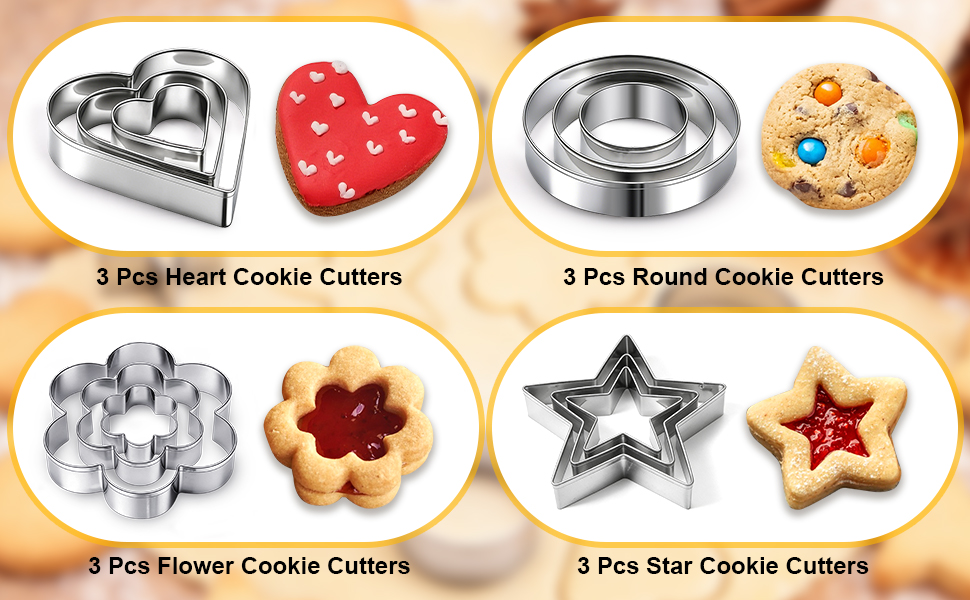 Heart Round Star Flower Cookie Cutters