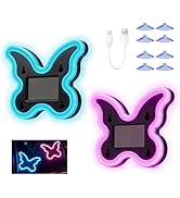 Car Light LED Ambient Solar Lights Butterfly Lamp -Powered Heart-Shaped Neon Lights for Car Windo...