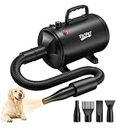 Dog Dryer High Velocity Dog Hair Dryer 5.2HP/3800W, Stepless Adjustable Speed Temperature Dogs Gr...