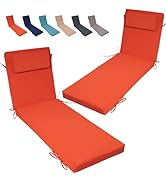 Odsiikly 2 Pack Chaise Lounge Cushions with Ties and Pillow, 72 X 21 X 3.1IN, Reversible, Water-R...