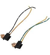 Yuecoom 2pcs H1 Connector, Headlight Wiring Harness, 12v-24v Fog Light Bulb Socket Harness, H1 Le...