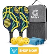 Gonex Pickleball Paddles, Lightweight Pickleball Set with Comfort Grip, 2/4 Fiberglass Face Pickl...