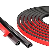 ESUFEIR 19.7 Feet Weather Stripping Door Seal Strip,Self-Adhesive Rubber Door Weather Stripping I...