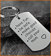 Have Fun, Be Safe, Make Good Choices Call Your Dad Stainless Steel Keychain for New Driver