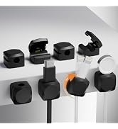 Lancord 8 Pack Cord Organizer Holder, Rotatable Cable Clips, Spring Cord Holder for Nightstand Ad...