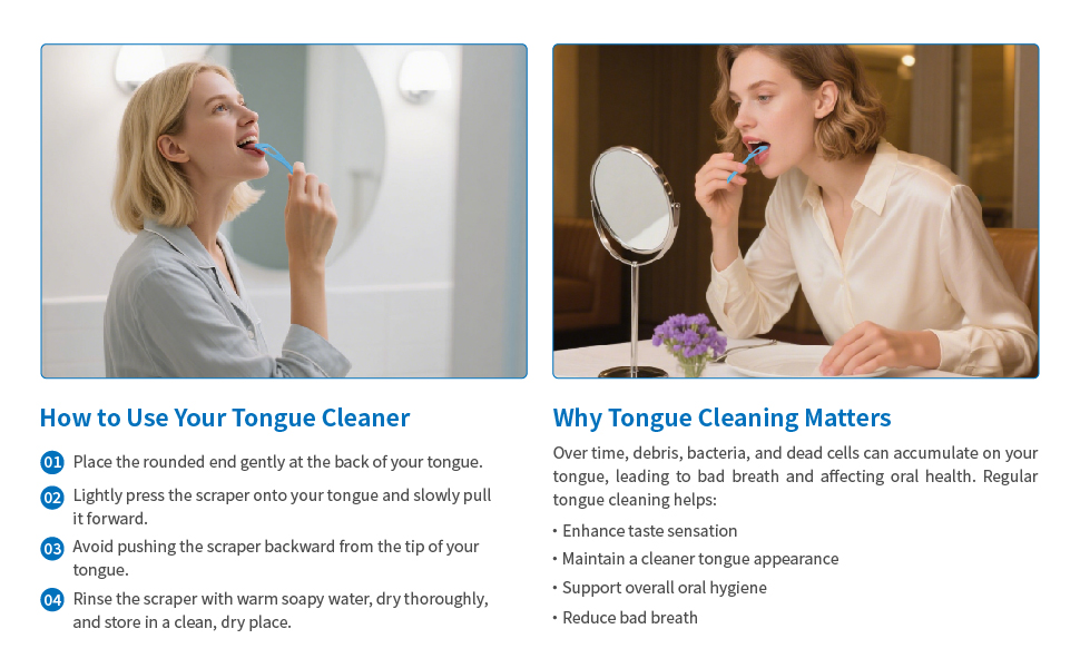 Tongue Cleaner, Tongue Scraper, Disposable, Plastic Scraper