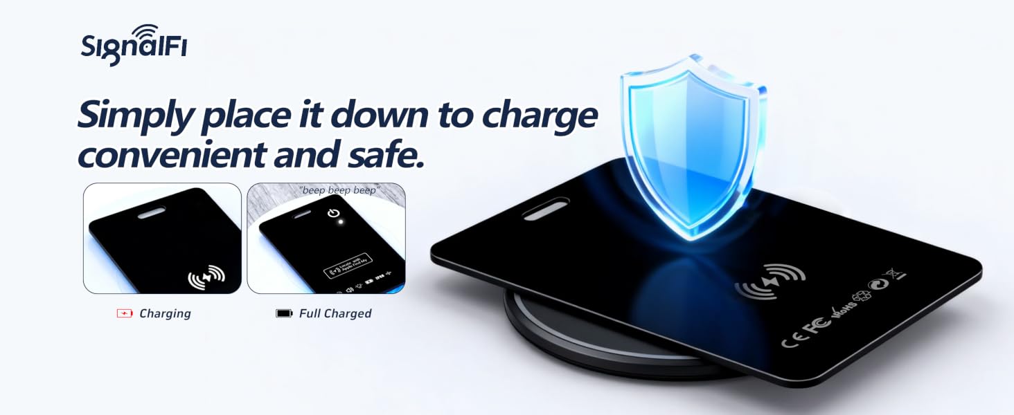 Simply place it down to charge convenient and safe.