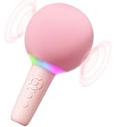Wireless Bluetooth Karaoke Microphone for Kids, Portable Handheld Karaoke Mic Speaker Toys with L...