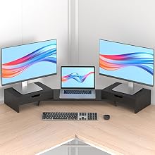 monitor stands for 2 monitors and laptop