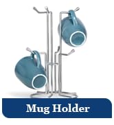 HULISEN Coffee Mug Holder for Countetop, Cup Tree for Counter Large Mugs with 6 Hooks, Metal Cup ...