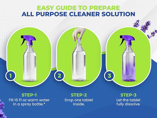 Multi Surface All Purpose Cleaning Tablets 24-Pack - Lavender Scented, Non-Toxic