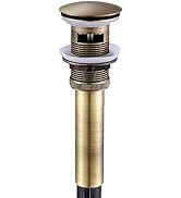 Flybath Sink Drain Antique Brass Bathroom Faucet Large Pop Up Vessel Basin Sink Drain Stopper wit...