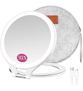 Magnifying Mirror with Light Double Sided travel mirror with light | Rechargeable makeup mirror w...