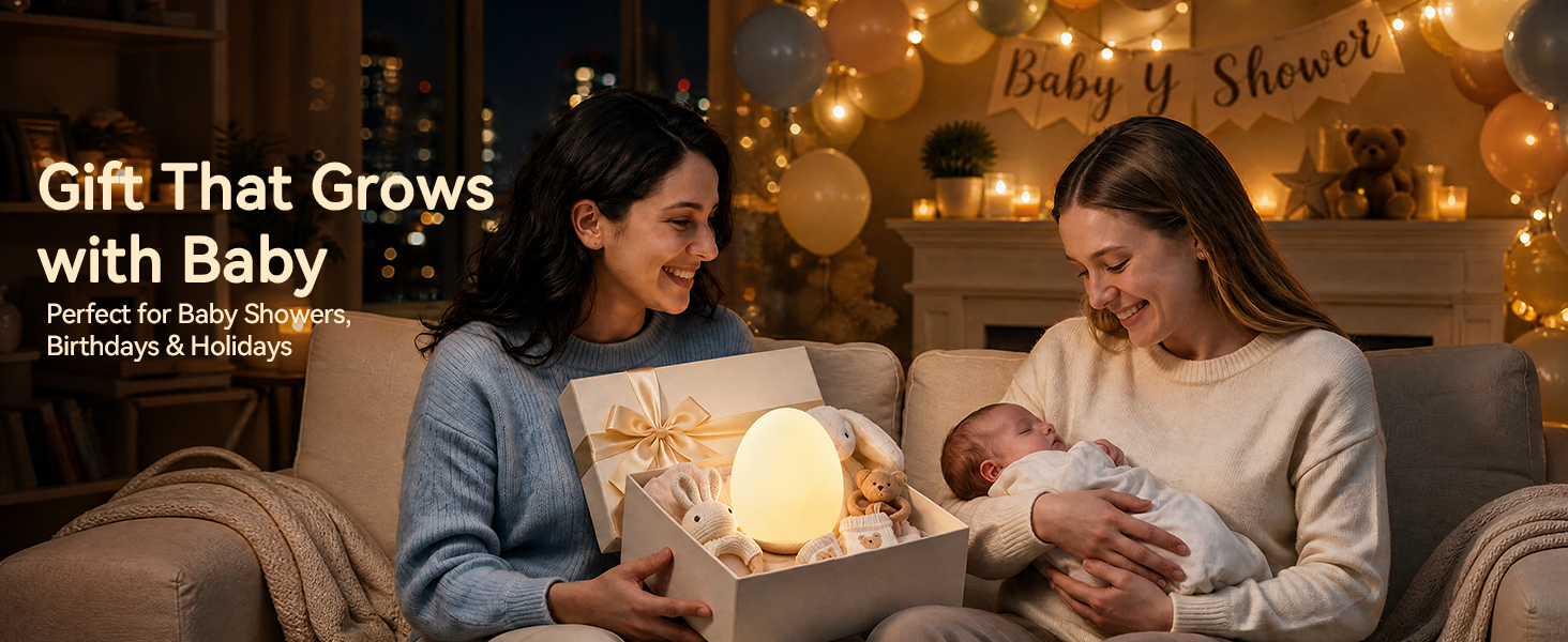 MediAcous Night Light for Kids, 7 Colors Changing Egg Light for Nursery
