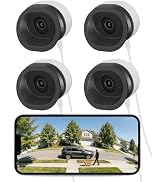 Anlapus 4 Pack 3MP 2K No Drill WiFi Magnetic Window Angle Mounted Camera | Adjustable 20°Tilt Ang...