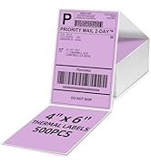 Omezizy 4x6 Thermal Labels, 1 Packs of 500 4x6 Fold Labels Purple - Compatible with JADENS, ASpri...