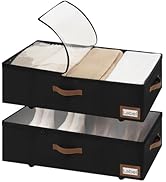 StorageWorks Under Bed Storage with Wheels, 10'' Underbed Storage Containers with Lid, 90L Clothe...