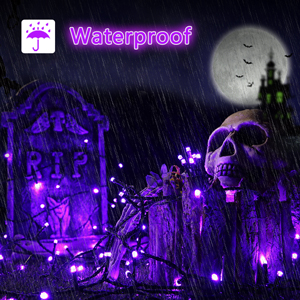 Waterproof Outdoor Halloween Purple String Lights