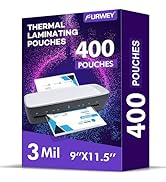 400 Pack Laminating Sheets, Holds 8.5 x 11 Inch Sheets, 3 mil, 9 x 11.5 Inches Thermal Laminating...